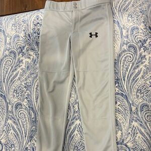 Under Armour Gray Performance Pants, youth medium